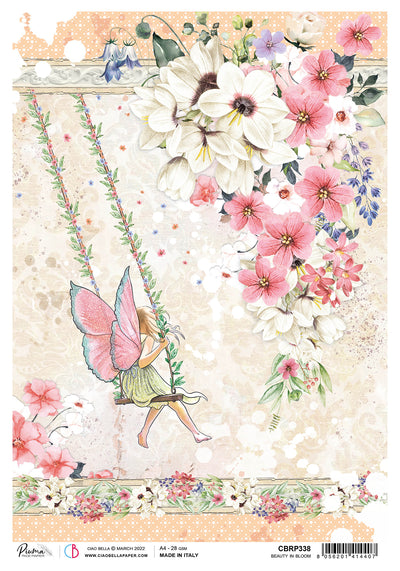 Beauty in Bloom A4 Decoupage Rice Paper Enchanted Land Collection by Ciao Bella CBRP338