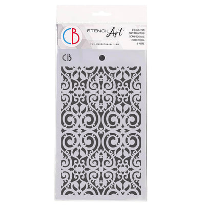Filigree 5x8 in. texture stencil Reign of Grace Collection by Ciao Bella MS103