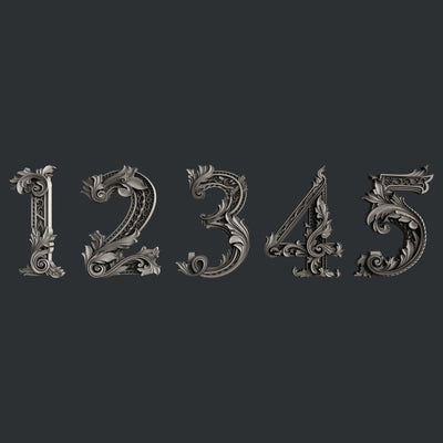 12345 Monograms silicone mold by Zuri