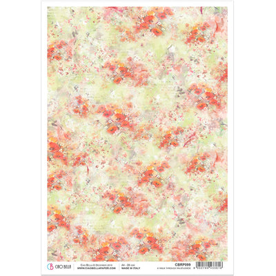 A Walk Through Wildflower A4 Rice Paper Under The Tuscan Sun Collection by Ciao Bella Collection