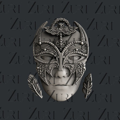 Bohemian Mask 3 silicone mold by Zuri