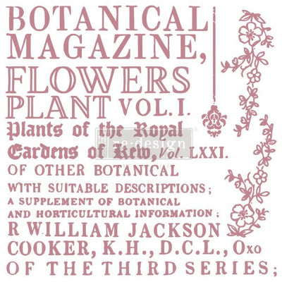 Botanical Encyclopedia Stamp Redesign Decor Clear-Cling Stamp
