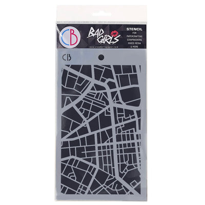 City Map - Texture Bad Girls Stencil 5x8 by Ciao Bella