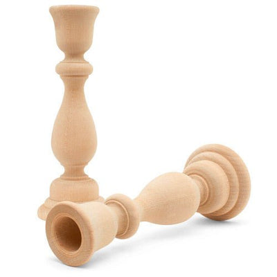 Classic Solid Wood Candlestick Holder -2 7/16 W x 6 3/4 H