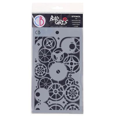 Clock Gears - Texture Bad Girls Stencil 5x8 by Ciao Bella