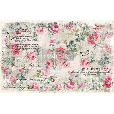 Floral Wallpaper Decoupage Decor Tissue Paper Redesign with Prima