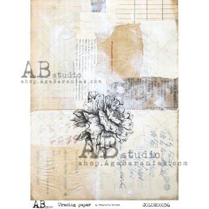 Flower on Papers Vellum Paper A4 Item No. 0056 by AB Studio