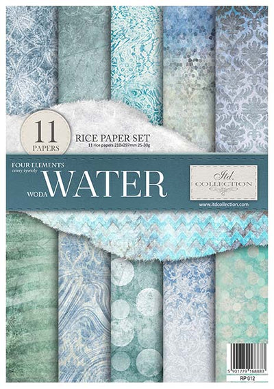 Four Elements Water A4 Decoupage Rice Paper Set Item RP012 by ITD Collection