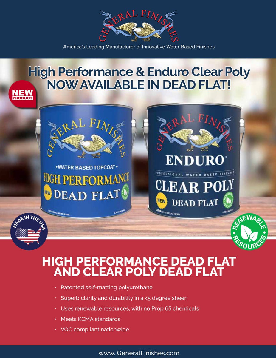 General Finishes DEAD FLAT outlet Enduro Clear Poly GALLON, New, wood finish, topcoat, varnish