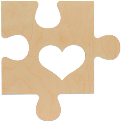 Heart Puzzle Photo Plywood Cutout - 12 W x 12 H x .25 T