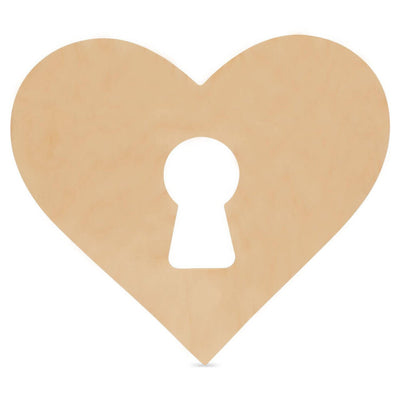 Heart Shape with Keyhole Plywood Cutout - 8 W x 7 H x .25 T