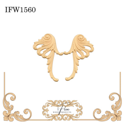 Pair of Scroll Appliques IFW 1560