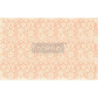 Peach Damask Decoupage Decor Tissue Paper Redesign with Prima