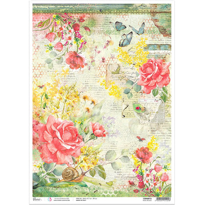 Roses & Bugs - A3 Rice Paper Microcosmos Ciao Bella Collection