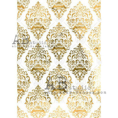 Royal Damask Gilded Decoupage Rice Paper A4 Item No. 0195 by AB Studio