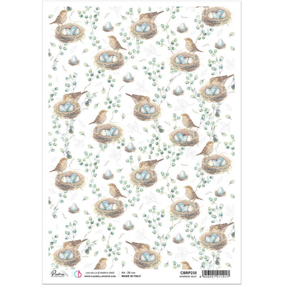 Sparrow Nest - A4 Rice Paper Sparrow Hill Ciao Bella Collection