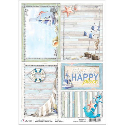 Summer Cards - A4 Rice Paper Sound of Summer Ciao Bella Collection