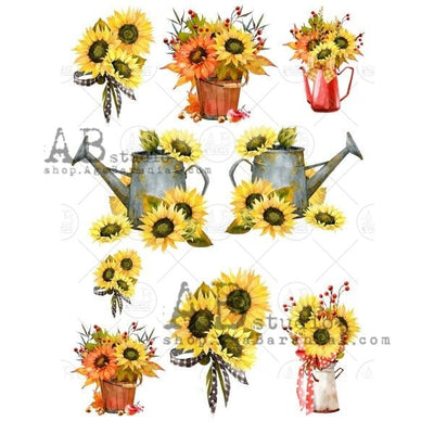 Sunflower Décor Splendor Decoupage Rice Paper A4 Item No. 0552 by AB Studio