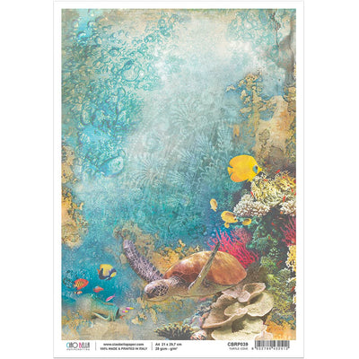 Turtle Cove - A4 Rice Paper Under the Ocean Ciao Bella Collection