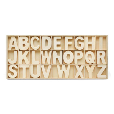 Wood Divider Tray with 104 Alphabet Letters