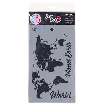World Map - Texture Bad Girls Stencil 5x8 by Ciao Bella