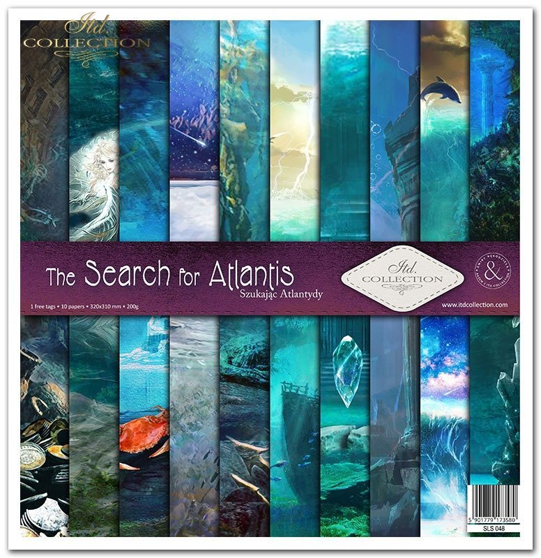 The Search For Atlantis Scrapbooking Paper Set 12.2x12.6 10/Pkg by