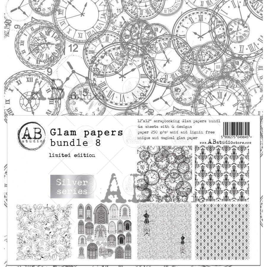 Love & Lace Floral Print 12x12 Scrapbook Paper - 5 Sheets