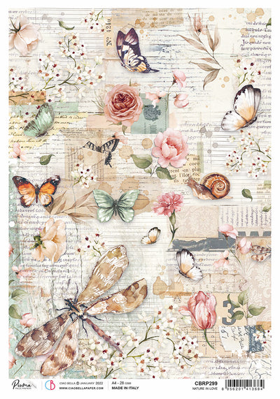 Nature in Love A4 Decoupage Rice Paper Reign of Grace Collection by Ciao Bella