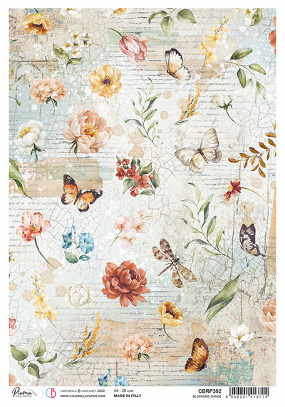 Blossom Dance A4 Decoupage Rice Paper Reign of Grace Collection by Ciao Bella