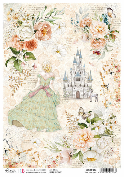 Your Fairy Tale A4 Decoupage Rice Paper Reign of Grace Collection by Ciao Bella