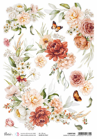 Garden of Promises A4 Decoupage Rice Paper Reign of Grace Collection by Ciao Bella
