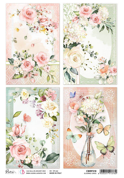 Blooming Cards A4 Decoupage Rice Paper Blooming Collection by Ciao Bella