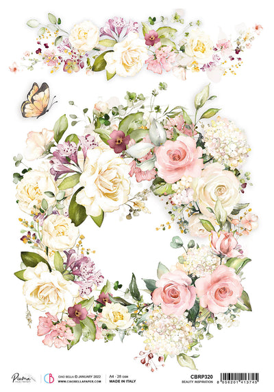 Beauty Inspiration A4 Decoupage Rice Paper Blooming Collection by Ciao Bella