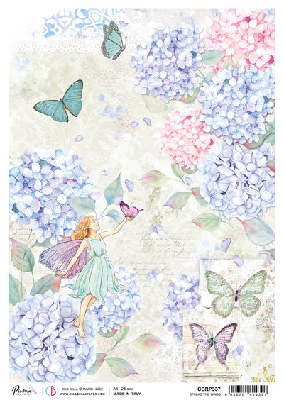 Spread the Wings A4 Decoupage Rice Paper Enchanted Land Collection by Ciao Bella CBRP337