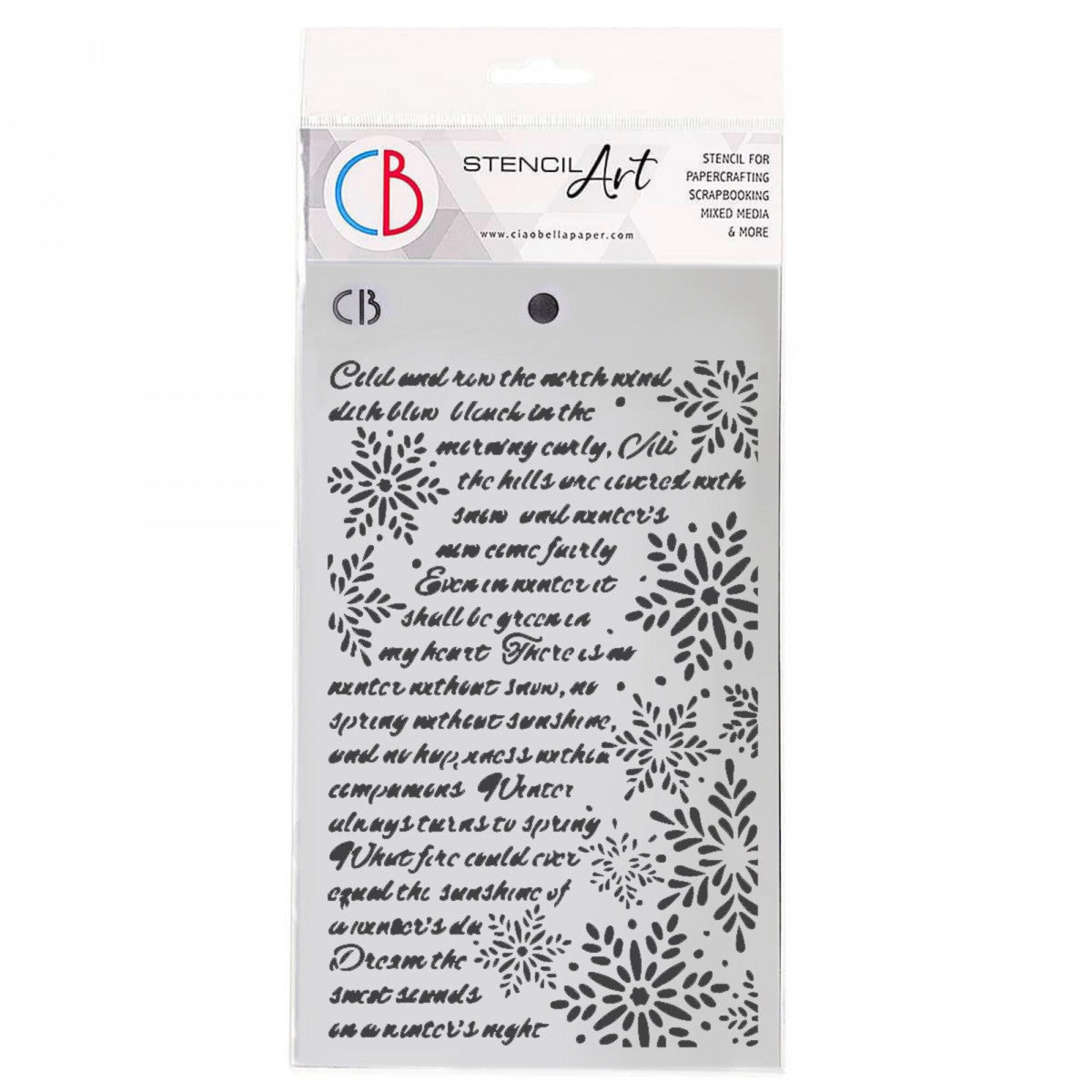 Winter Poem Texture Stencil 5x8 by Ciao Bella Stencil Art MS139 – All ...