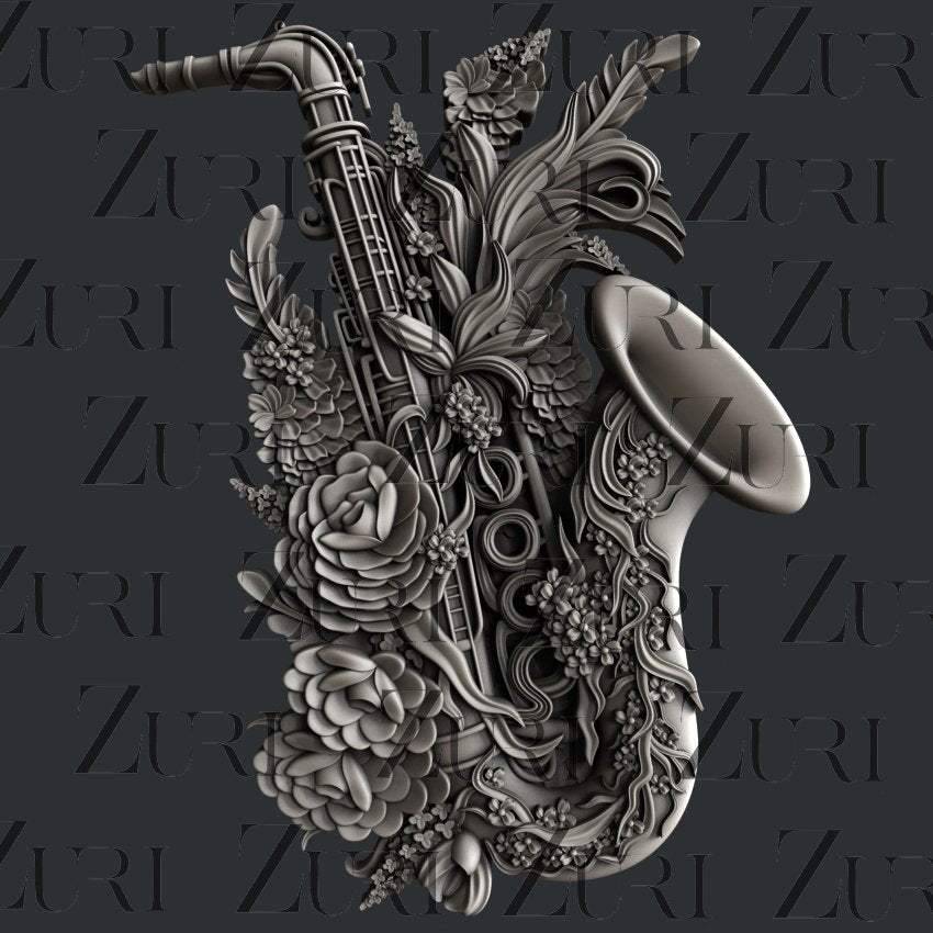 Floral Saxophone Silicone Mould by Zuri Designs – All Paint Products