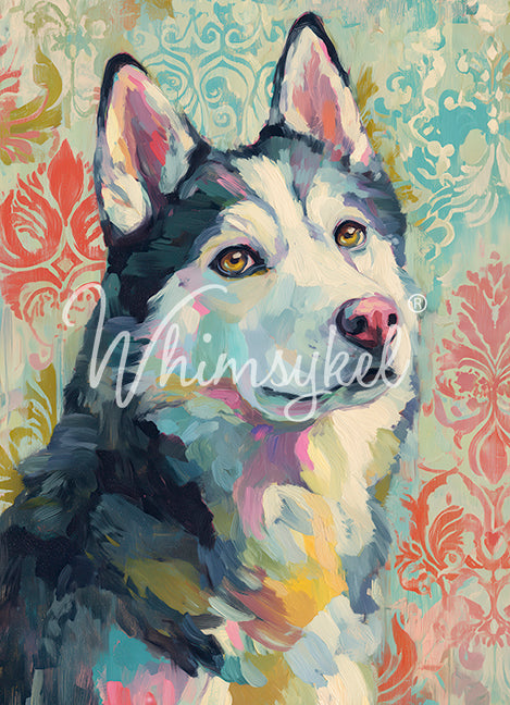 Husky Dog Large Decoupage Tissue Paper from Whimsykel Designs