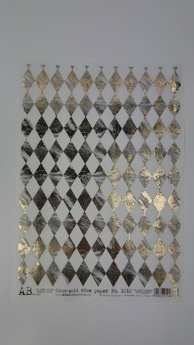 Harlequin Gilded Decoupage Rice Paper A4 Item No. 1010 by AB Studio ...
