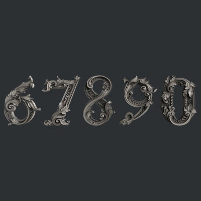 67890 Monograms silicone mold by Zuri