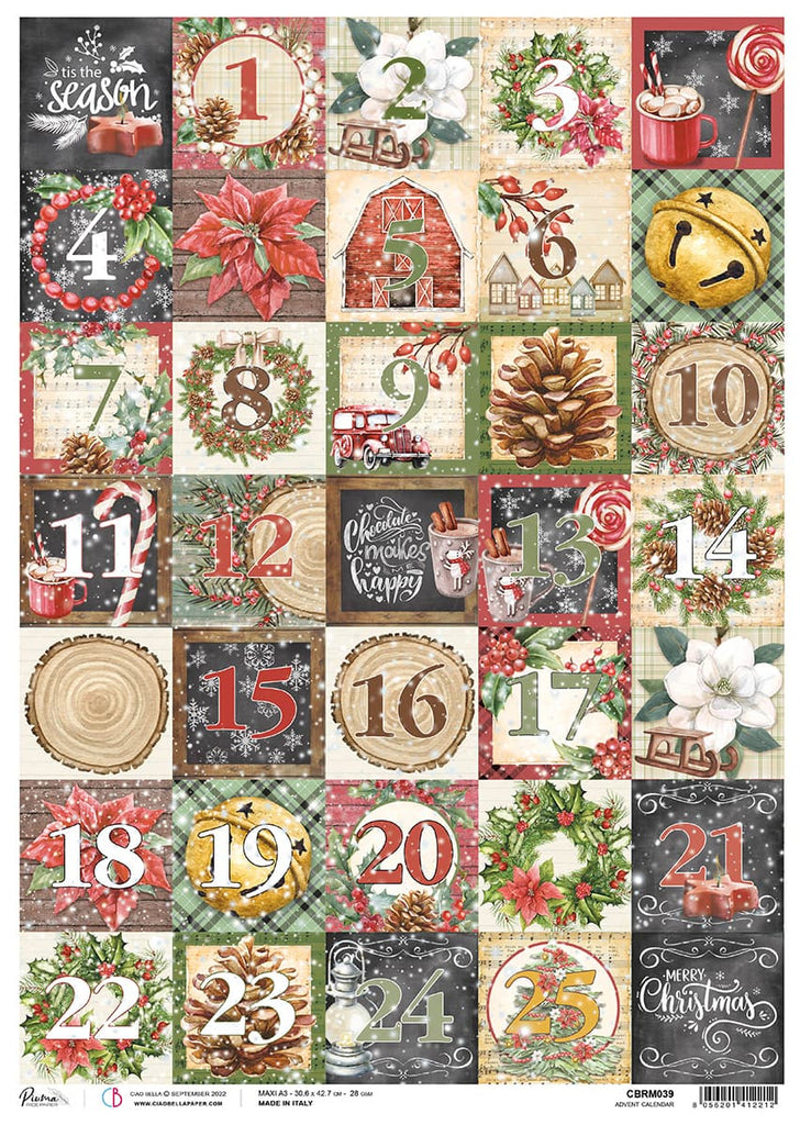 Ciao Bella Christmas Vibes 12x12 Cardstock, 12x12 Paper Pad, Scrapbook  Paper, Double Sided Cardstock, Christmas Paper 