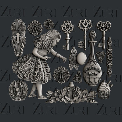 Alice's Keys silicone mold by Zuri