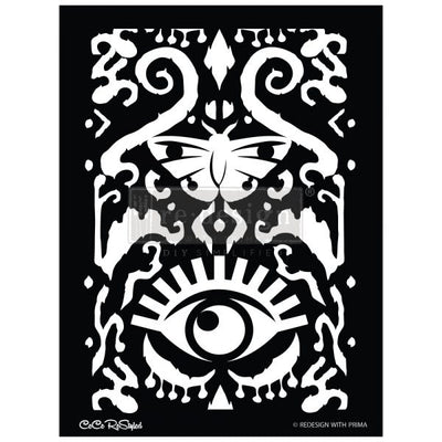 All Seeing Ikat Pattern Stencil CeCe Restyled Redesign with Prima Size 18"×25.5"