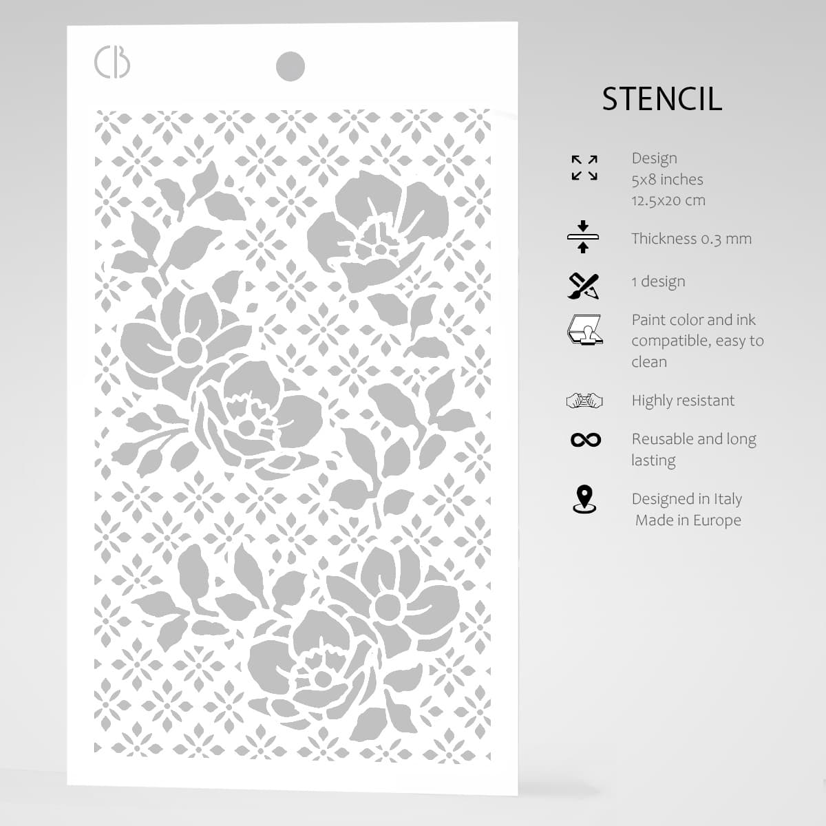 Anemones - Texture Stencil 5x8 by Ciao Bella Stencil Art – All Paint ...