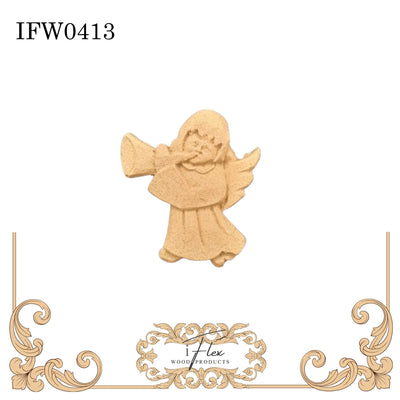 Angel with Horn Heat Bendable Wood You Bend Pliable Embellishment - IFW 0413