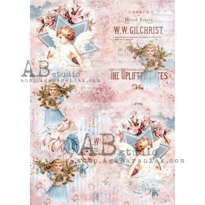 Angels and Children Decoupage Rice Paper A4 Item No. 0364 by AB Studio