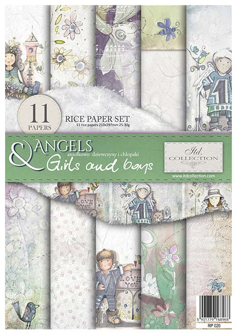 Angels & Girls and Boys A4 Decoupage Rice Paper Set Item RP020 by ITD ...