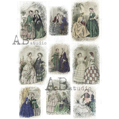 Aristocratic Friends Cards Photograph Cards Decoupage Rice Paper A3 Item No. 3596 by AB Studio