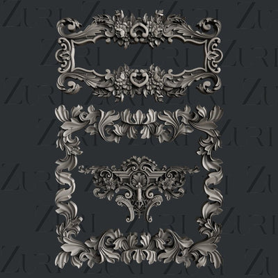 Baroque Frames 2 silicone mold by Zuri