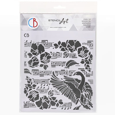 Black Swan - Texture Stencil 8x8 by Ciao Bella Stencil Art