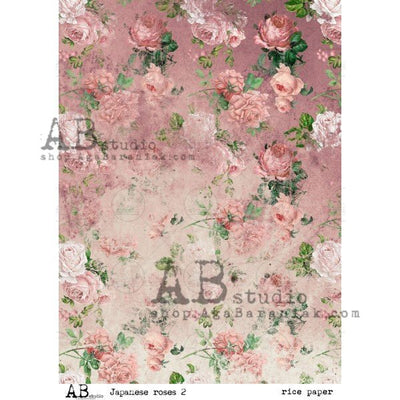 Blended Vintage Flowers Decoupage Rice Paper A4 Item No. 0053 by AB Studio